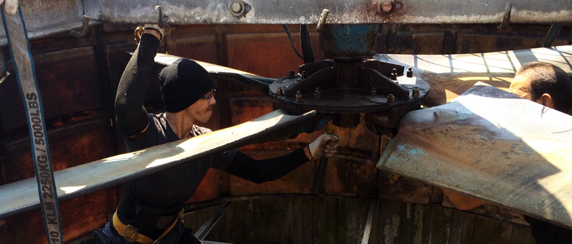 Industrial exhaust fan repair.